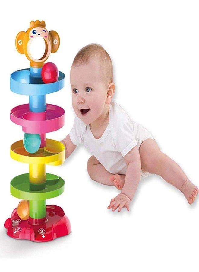 Toyfinity Early Education (Roll and Swirl Ball for Kids) Baby 5 Layer Roll Ball Drop and Roll Swirling Tower for Baby and Toddler Development Educational Toys| Drop and Go Ball Ramp - Image 2