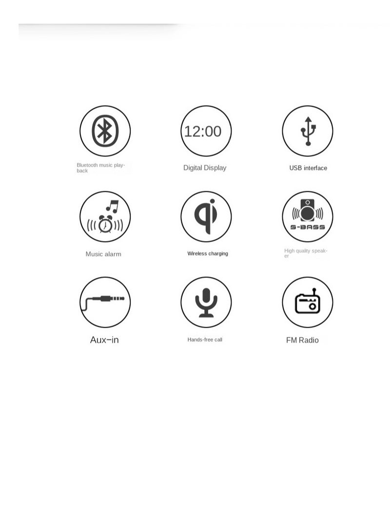 general 3 In 1 LED Alarm Clock Bluetooth Sound System Wireless Charger White - Image 3