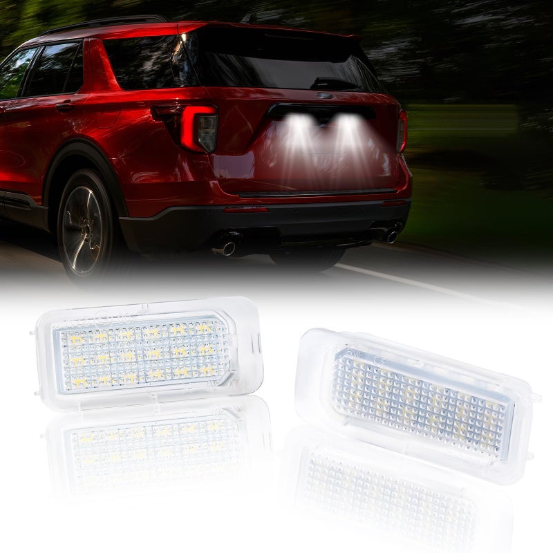 DERMOKA LED License Plate Lights For Ford Explorer Escape Fusion Fiesta Expedition Lincoln MKC Tag Lamp Assembly 6000K White 2PCS