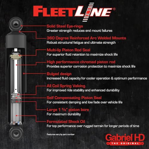 Gabriel 83026 Fleetline Heavy Duty Cab Shock Absorbers for 97-02 Western Star 4900 4900E; 02-20 Western Star 4900FA 4900SA; Constellation Day Cab Model OEM# 18-60772-000 66010-3405 GBL 654916 (1 Pack) - Image 3
