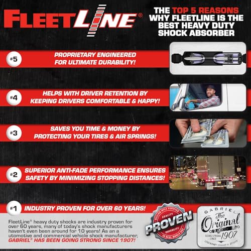 Gabriel 83026 Fleetline Heavy Duty Cab Shock Absorbers for 97-02 Western Star 4900 4900E; 02-20 Western Star 4900FA 4900SA; Constellation Day Cab Model OEM# 18-60772-000 66010-3405 GBL 654916 (1 Pack) - Image 2
