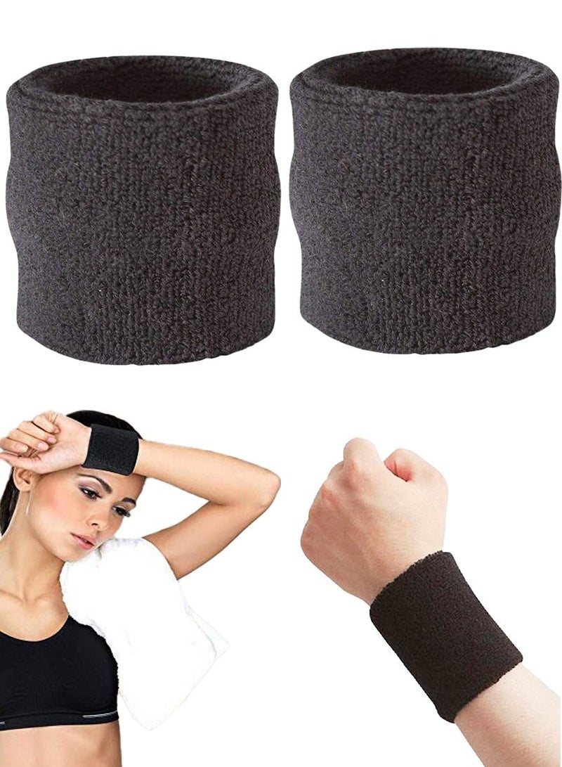 QUTOOB Sports And Fashion Wristband Pair, Breathable Sweat Absorbent Sweatband, Wrist Support for Gym and Sports, Stretchable Armband, Wrist Towel Used In All Sports, Fitness Workouts, Gym, Yoga, Travelling - Image 1