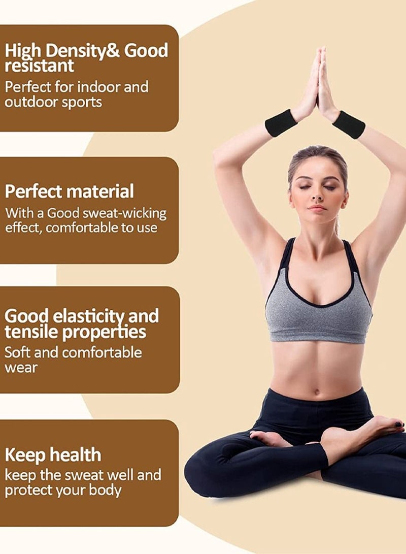 QUTOOB Sports And Fashion Wristband Pair, Breathable Sweat Absorbent Sweatband, Wrist Support for Gym and Sports, Stretchable Armband, Wrist Towel Used In All Sports, Fitness Workouts, Gym, Yoga, Travelling - Image 2