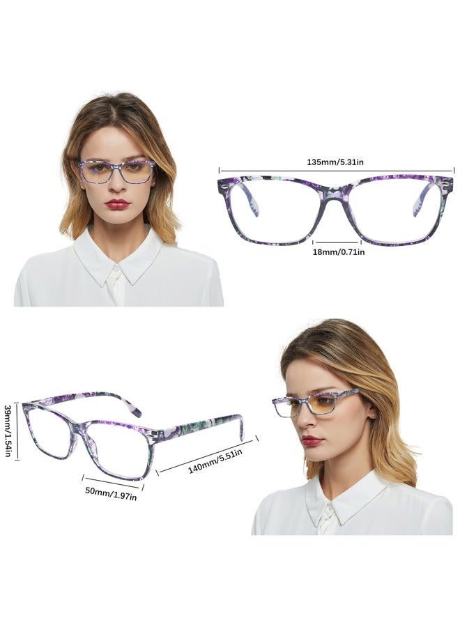 CLASAGA Progressive Multifocus Reading Glasses for Women, Pattern Print Blue Light Block Stylish Ladies Computer Readers (pattern design-2, 2.25, x) - Image 2