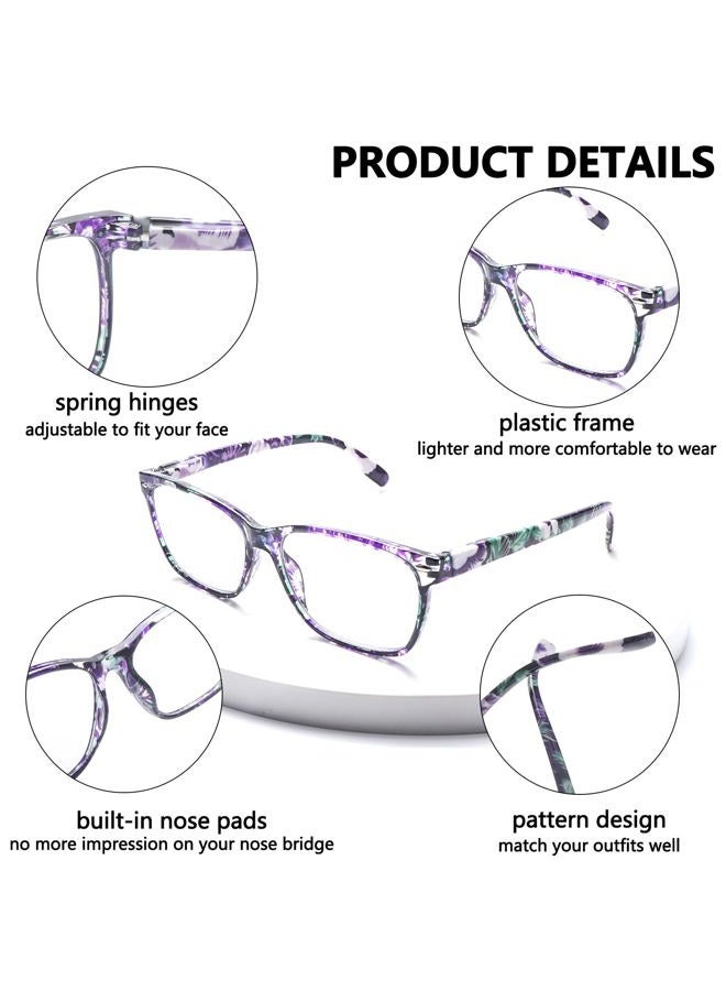 CLASAGA Progressive Multifocus Reading Glasses for Women, Pattern Print Blue Light Block Stylish Ladies Computer Readers (pattern design-2, 2.25, x) - Image 3