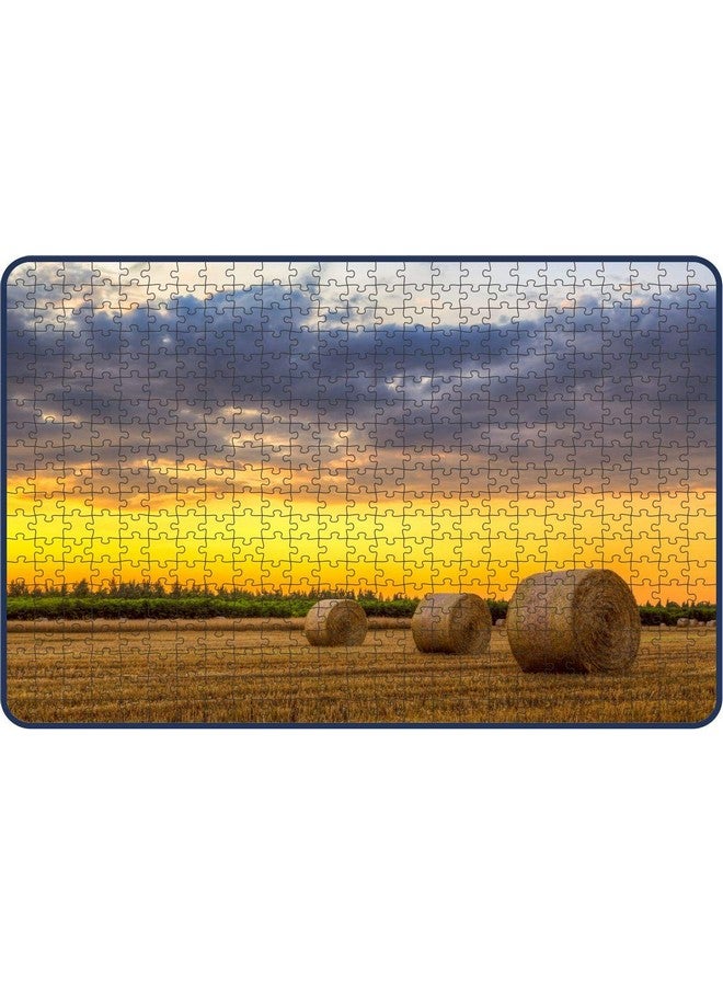 Webby Kids Farm with Hay Bales Wooden Jigsaw Puzzle, 500 Pieces - Image 1