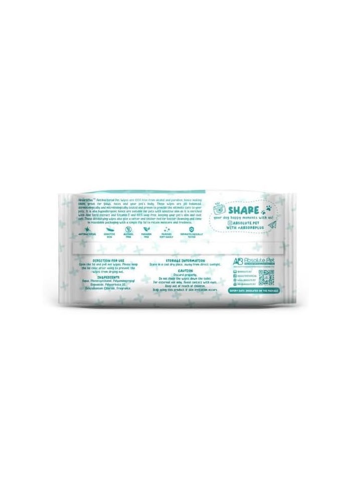 Absolute Holistic Absorb Plus Antibacterial Wipes Baby Powder 80 Sheets - Image 2