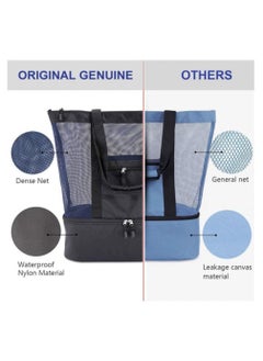 Alissa Large Beach Tote Bag Multi-function Picnic Beach Bag With Zipper Top And Cooler Bag For Travel Swimming Camping Hiking (Black)  - Image 2