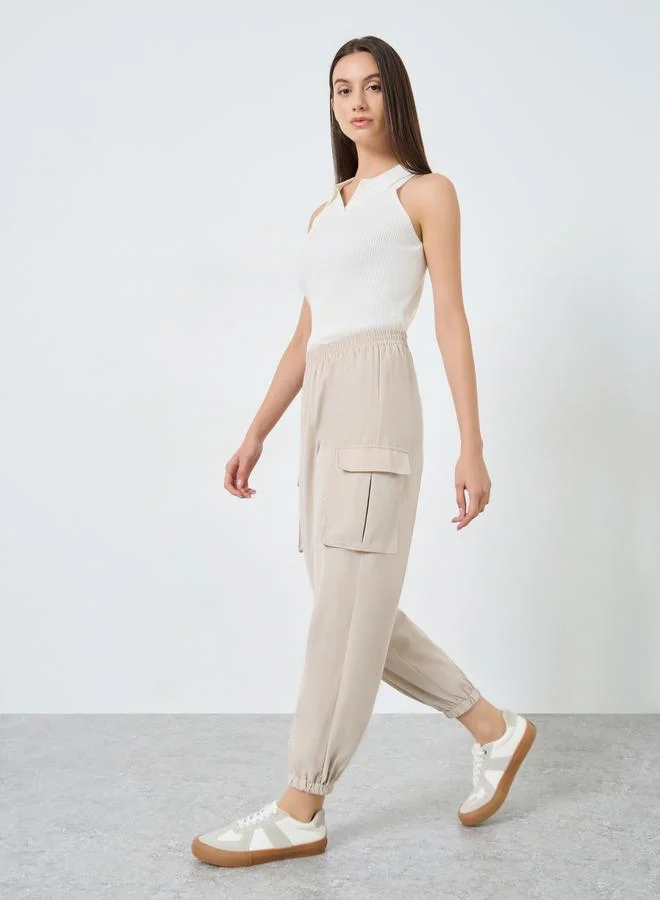 Take Two Take Two Solid Cargo Pocket Detail Joggers