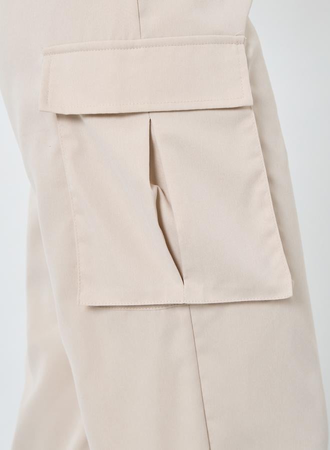 Take Two Solid Cargo Pocket Detail Joggers - Image 3