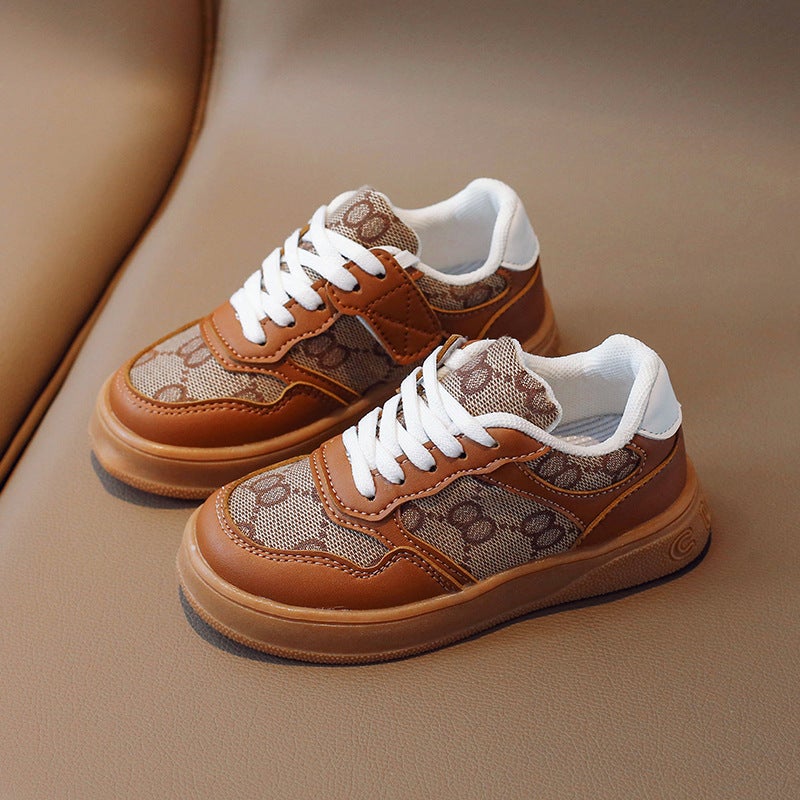 Korean Casual Kids Sneakers Unisex Fall 2023 Dark brown 