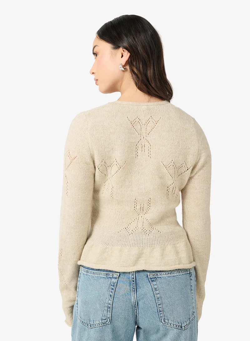 اونلي Onlhelga Long Sleeve Knitted String Cardigan