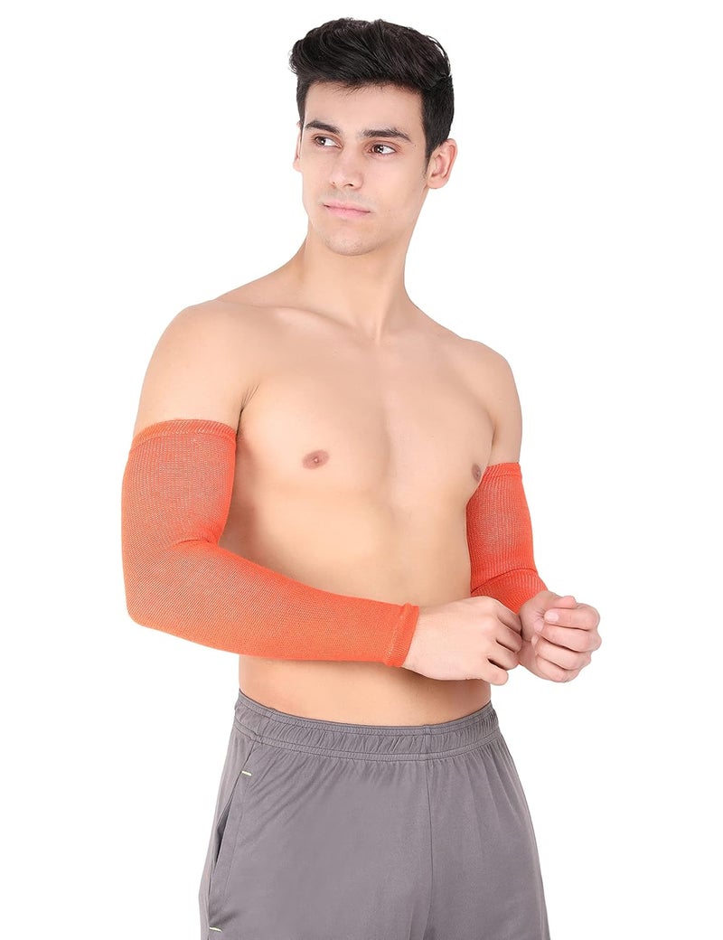 WMX Men and women Sun protection cotton arm sleeve Unisex summer, Winter arm protective Sports cricket, Football rider, Gym sleeves elbow Full cover - Image 4