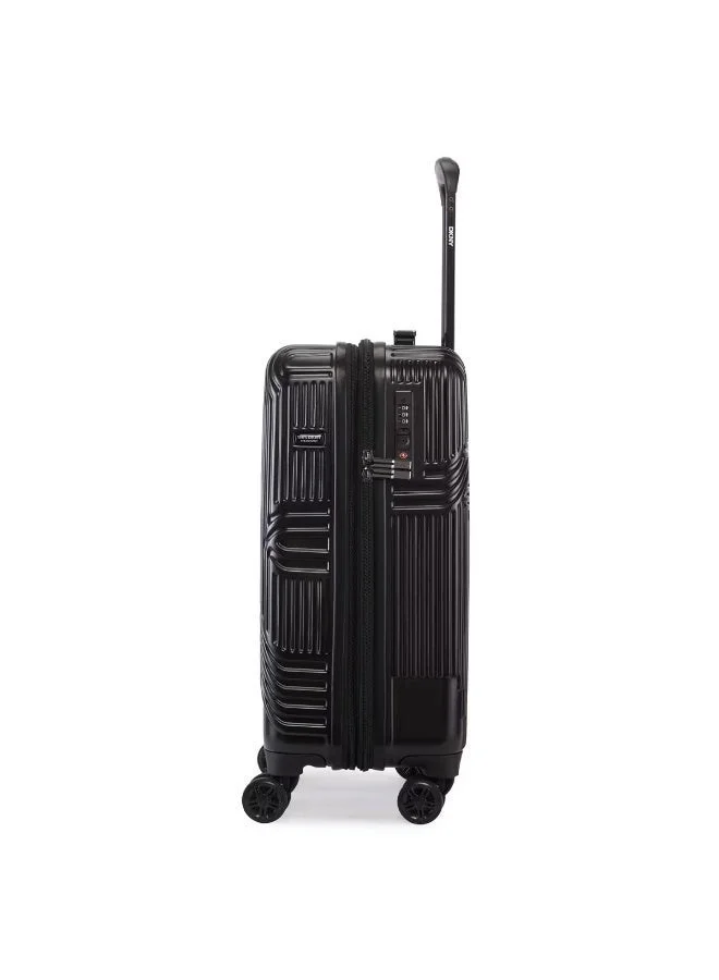DKNY Black DKNY City Scape Hardside Luggage on Wheels for Unisex | Ultra Lightweight ABS with Spinner Wheels 4 Color Black for Women | Best Price UAE