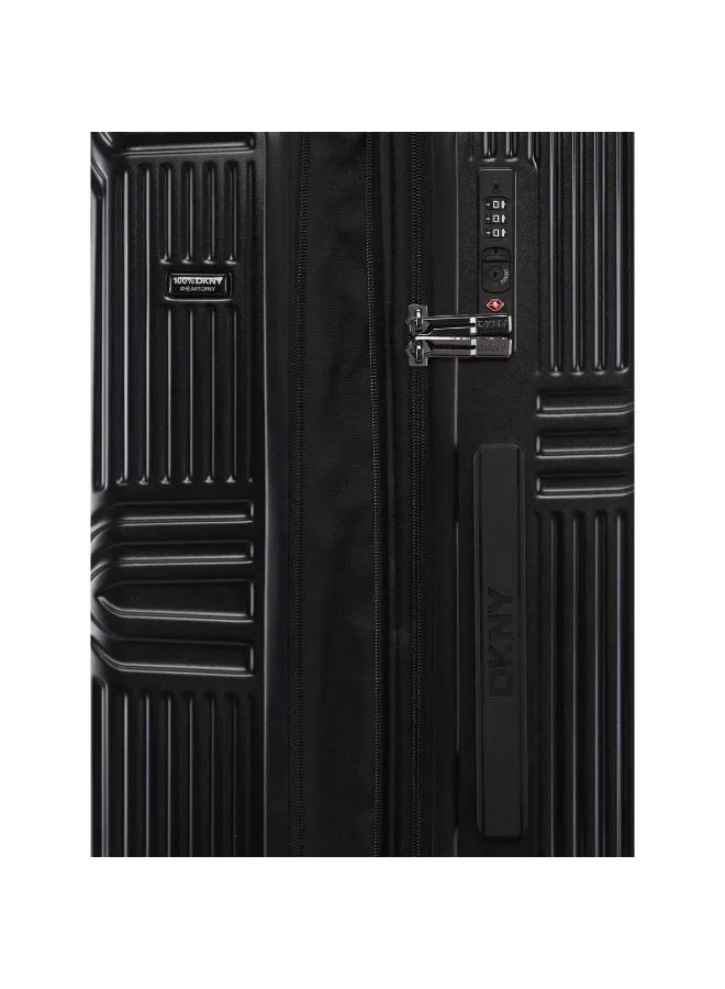 DKNY Black DKNY City Scape Hardside Luggage on Wheels for Unisex | Ultra Lightweight ABS with Spinner Wheels 4 Color Black for Women | Best Price UAE