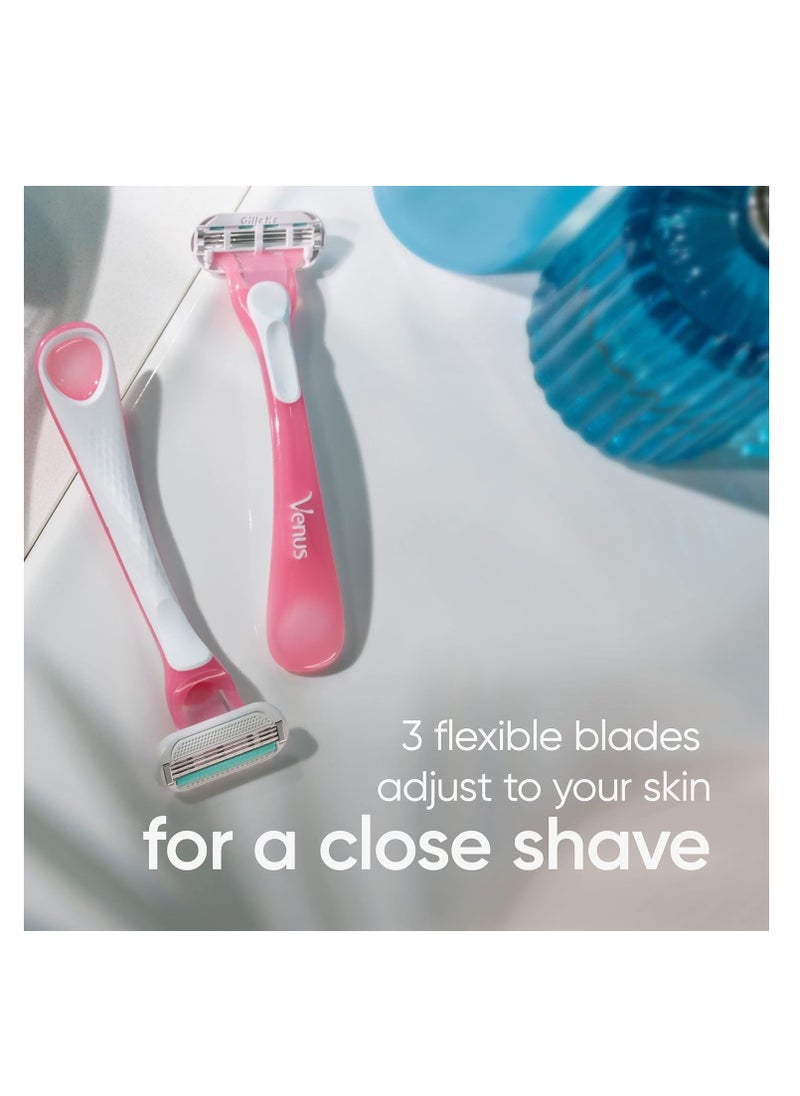 Venus - Gillette Venus Sensitive 3 Razors with 3 Blades and a Moving Head - Image 1