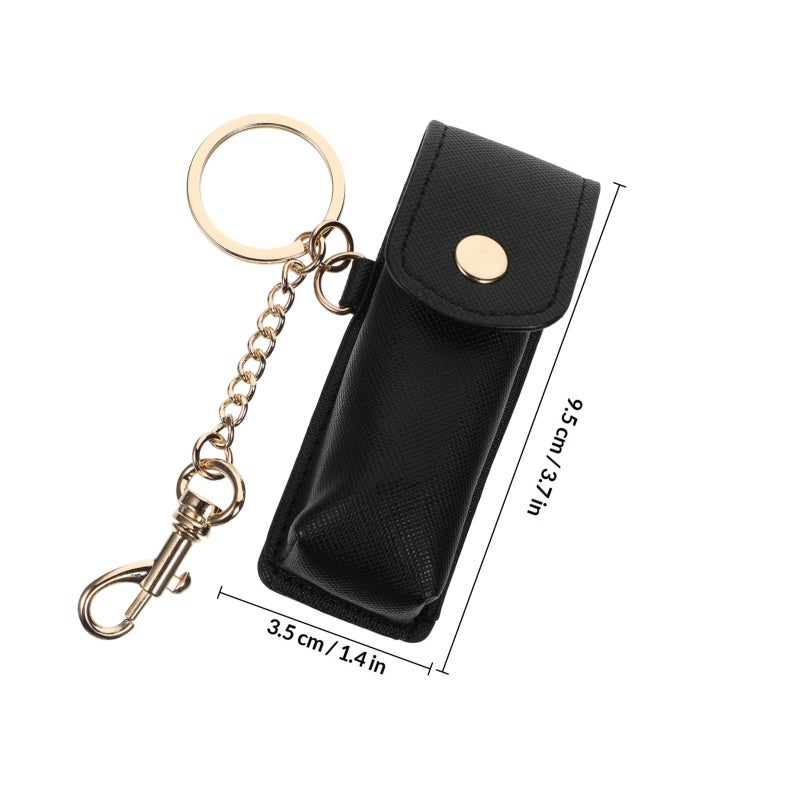 2pcs Key Chains Protective Cases Storage Pouch for Lipstick (Black) - Image 2