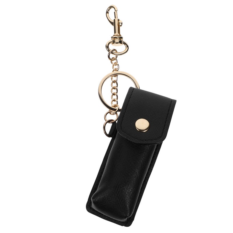 2pcs Key Chains Protective Cases Storage Pouch for Lipstick (Black) - Image 1