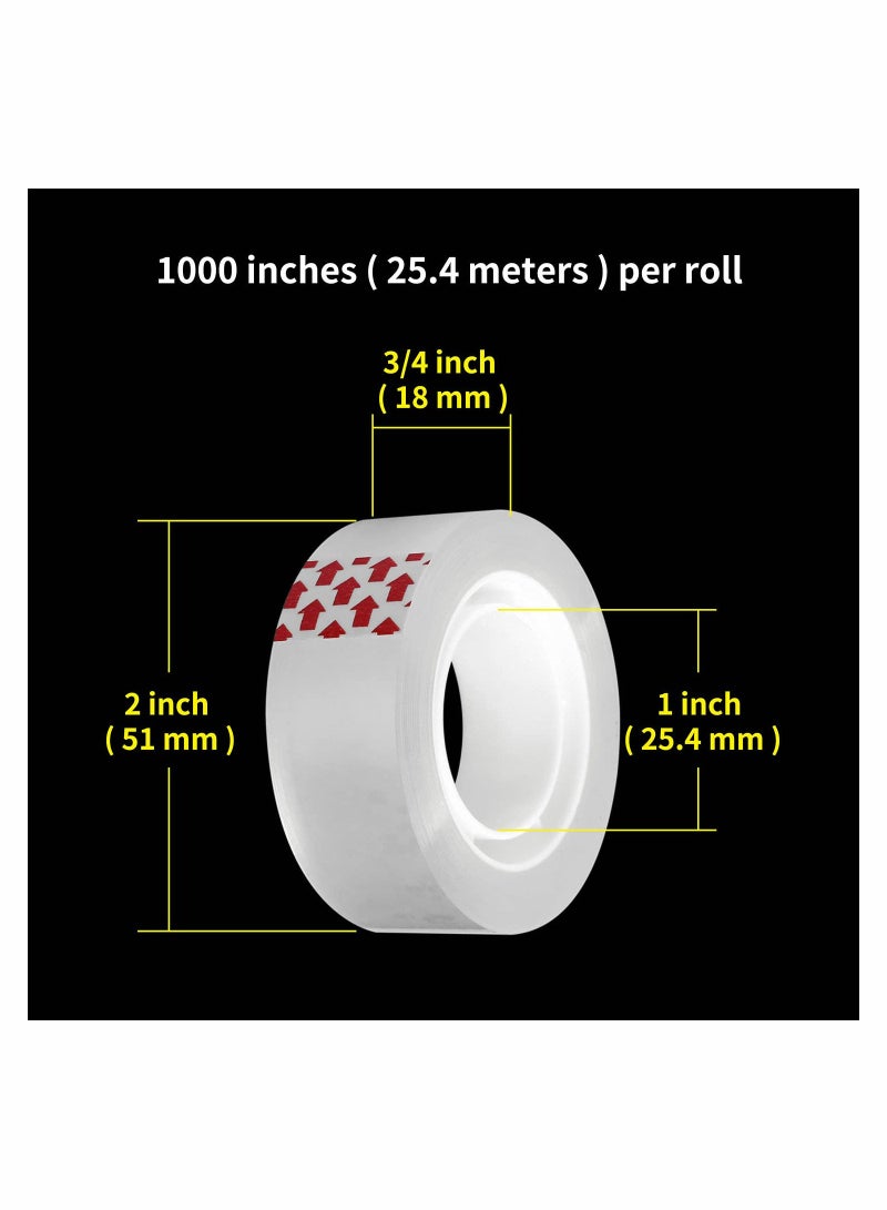 15 Rolls Transparent Stationery Tape 1 Inch Core Clear Adhesive Tape For Office Home School - Image 4