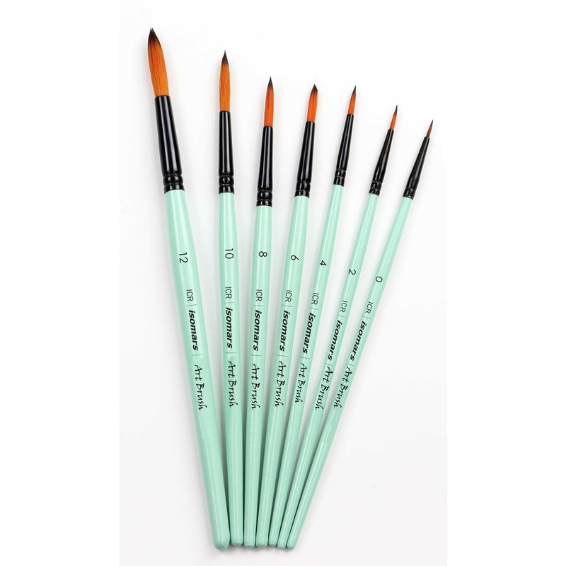 Isomars CANVAA Paint Brushes - Round - Set of 7 Suitable for Acrylic Painting, Oil Paint, Mix Media & Watercolors - Image 2