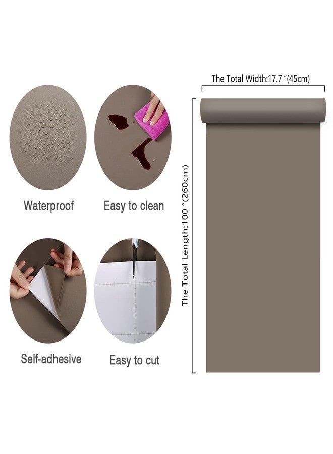 CHIHUT 17.7"x100" Thickened Tan Brown Peel and Stick Wallpaper Matte Textured Brown Contact Paper Waterproof Self Adhesive Solid Brown Wall Paper Removable Vinyl Roll Decorative for Cabinets Table - Image 2