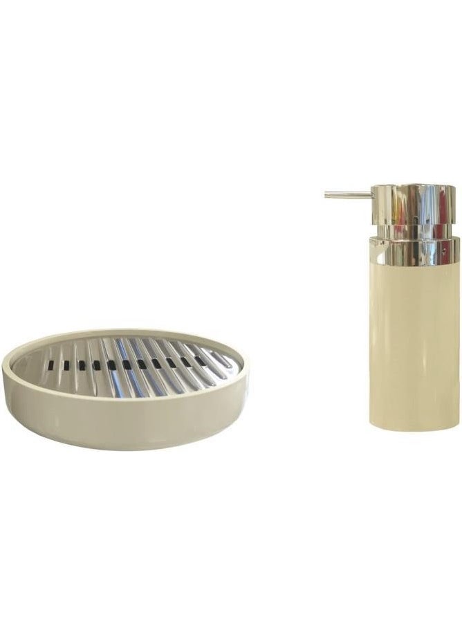 Primanova - Lenox Beige Liquid and Solid Soap Dispenser - Image 1