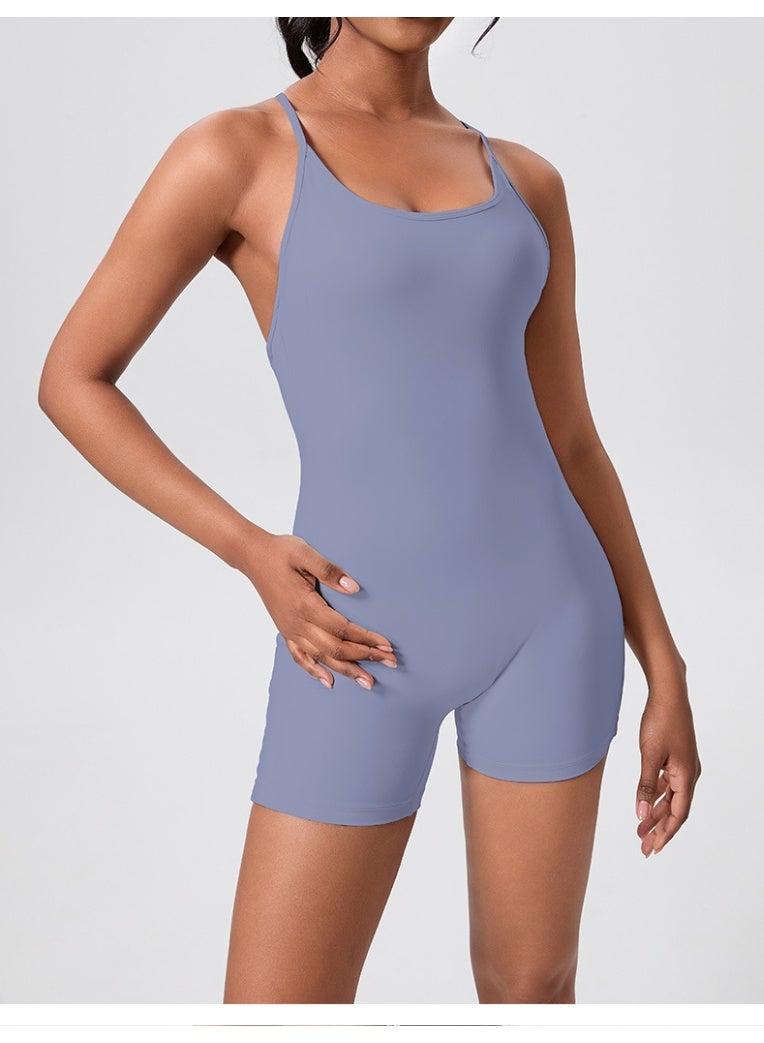 Short Sports Jumpsuit Women Gym One Piece Suit Female Soft Yoga Clothing Fitness Rompers Workout Bodysuits Women Sportswear  - Image 2