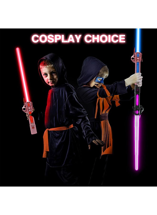 Light Sabers for Kids, RGB 7 Colors Retractable Light Up Saber with FX Sound, 3 Modes Rechargeable Light Swords Gifts for Boys Girls Party Costume Star Galaxy War Fighters & Warriors  - Image 3