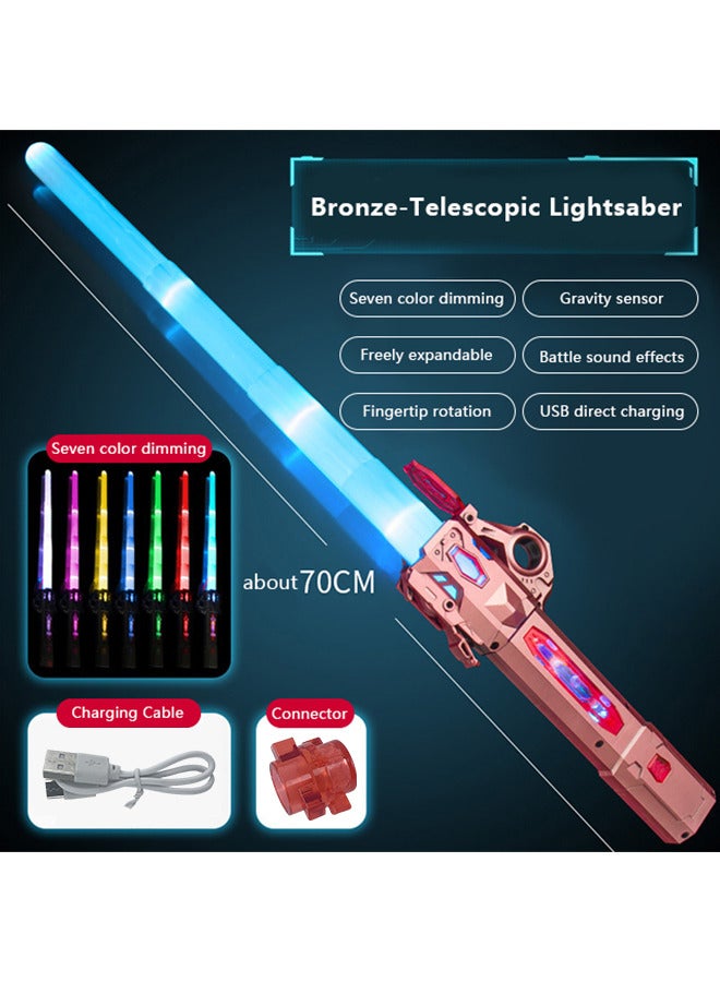Light Sabers for Kids, RGB 7 Colors Retractable Light Up Saber with FX Sound, 3 Modes Rechargeable Light Swords Gifts for Boys Girls Party Costume Star Galaxy War Fighters & Warriors  - Image 5