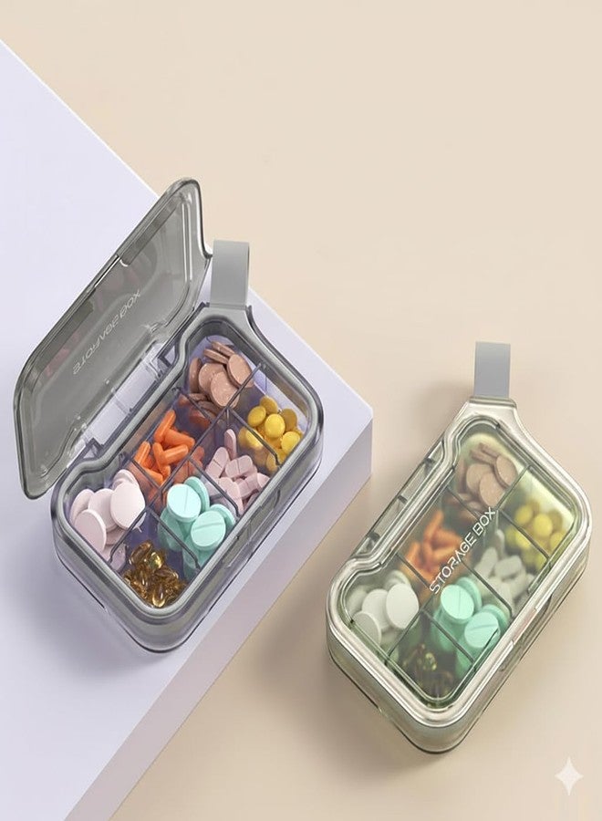 EASEPRES Pill Organizer Box 7 Compartments, Moisture Proof Travel Medicine Storage Case for Tablets & Capsules, Portable Pill Box, Mini Jewelry Organizer & Small Storage Box with Lock Lid (Grey - Image 5