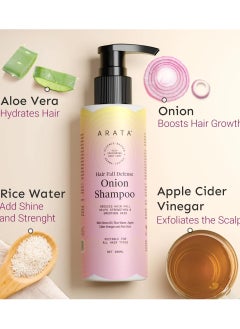 ARATA Arata Hair Fall Defense Onion Shampoo (200 Ml)  - Image 4
