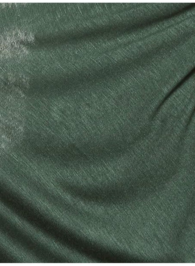 Jersey Stretch Shailah Hijab – Soft Bottle Green Islamic Headscarf and Shawl - Image 4