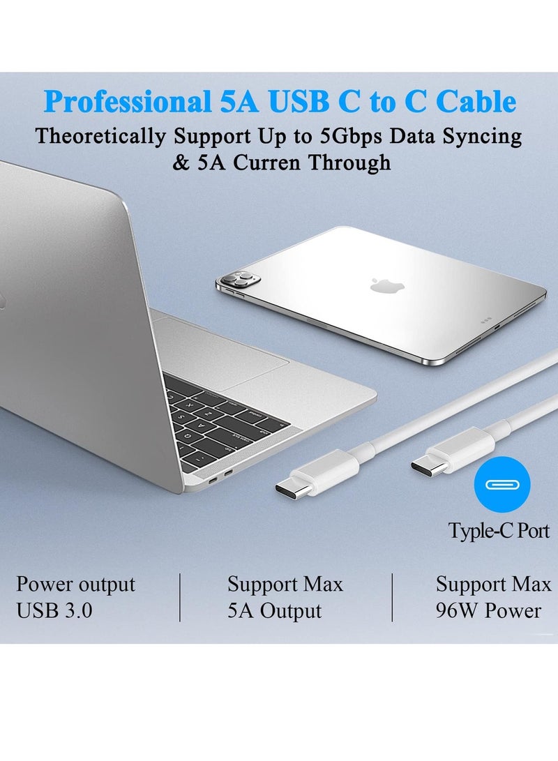 96W USB-C MacBook Pro Charger | Fast Charging Power Adapter with 2.2m USB-C to USB-C Cable – Compatible with MacBook Pro/Air & iPad Pro - Image 4