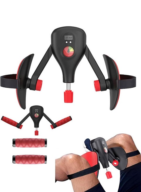 Thigh Master 0-35kg Adjustable Resistance, Thigh Toner with Fixed Leg Straps and Replaceable Handle, Pelvic Hip Kegel Trainer Strength Exercise Equipment, Buttock Legs Workout