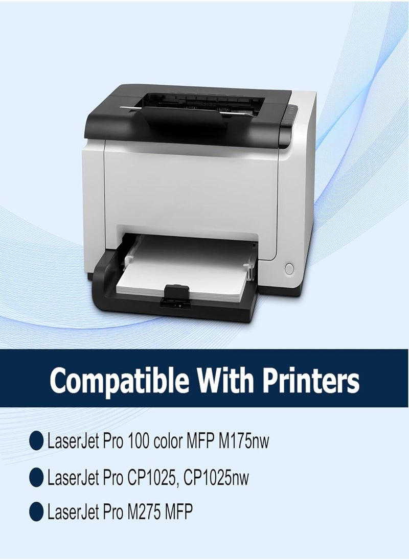 FQ 126A Toner Cartidges set Replacement for CE310A CE311A CE312A CE313A for Color Pro MFP M175 M275 CP1025nw Laser Printer(Black, Cyan, Magenta, Yellow, 4 Pack)  - Image 2