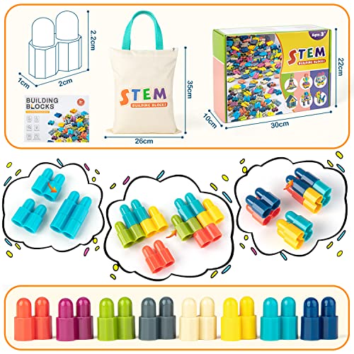 Tigerhu Kids 1120pcs Building Blocks Set Educational STEM Building Toy, Construction Block Toys Set Learning Playset Kit for Boys Girls, Child Brain Development Preschool Kindergarten Toy Age 3+ - Image 4
