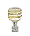 Aspen Creative Aspen Creative 24012 Clear with Yellow Line Glass Lamp Finial in Nickel Finish, 2" Tall (1 Pack), Clear & Yellow  - Image 2