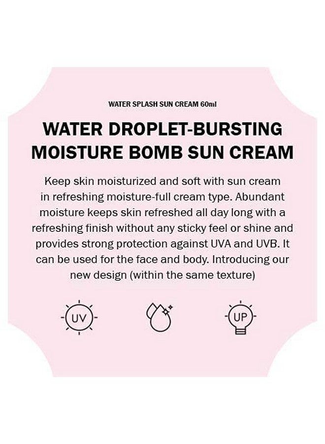 Spoir Water Splash Sun Cream Original 60Ml Spf50+Pa+++ ; Water Dropletbursting Moisture Bomb Sunscreen For A Refreshing Feeling Up While Keeping The Moisture ; Korean Makeup