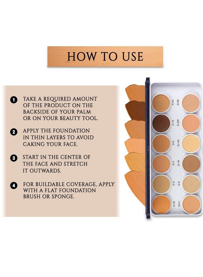 C2P PROFESSIONAL MAKEUP Cover & Cream Conceal Derma Base Palette Water & Sweat Proof Long Lasting Matte Finish Color Corrector Concealer & Full Coverage Foundation Makeup Base In 12 Shades - Image 4