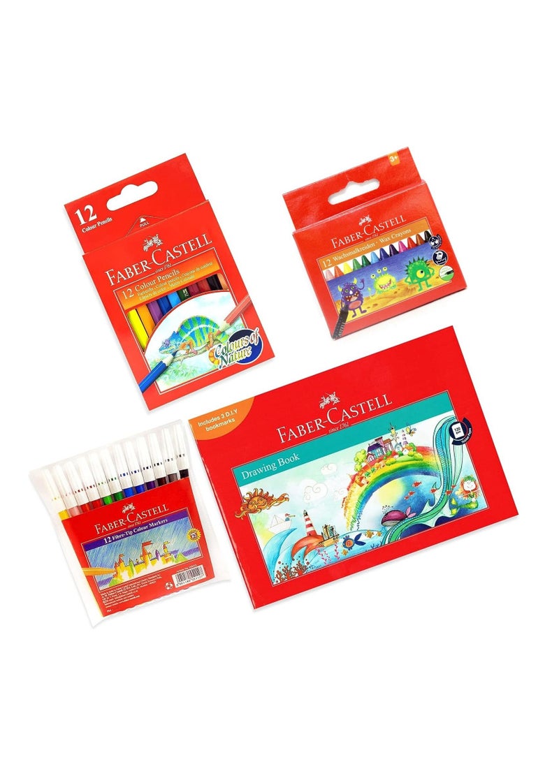 FABER-CASTELL طقم قرطاسية تلوين مكون من 37 قطعة متعدد الألوان - Image 1