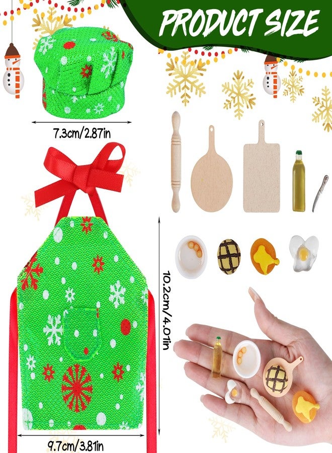 دياسي إكسسوارات ملابس قزم عيد الميلاد الصغيرة DIYASY، مجموعة ملابس قزم الخباز، مجموعة دعائم دمية عيد الميلاد، مريلة، قبعات، شوبك، بيضة، صينية بسكويت، وعاء خلط، هدية عيد الميلاد DIY للأطفال - Image 2