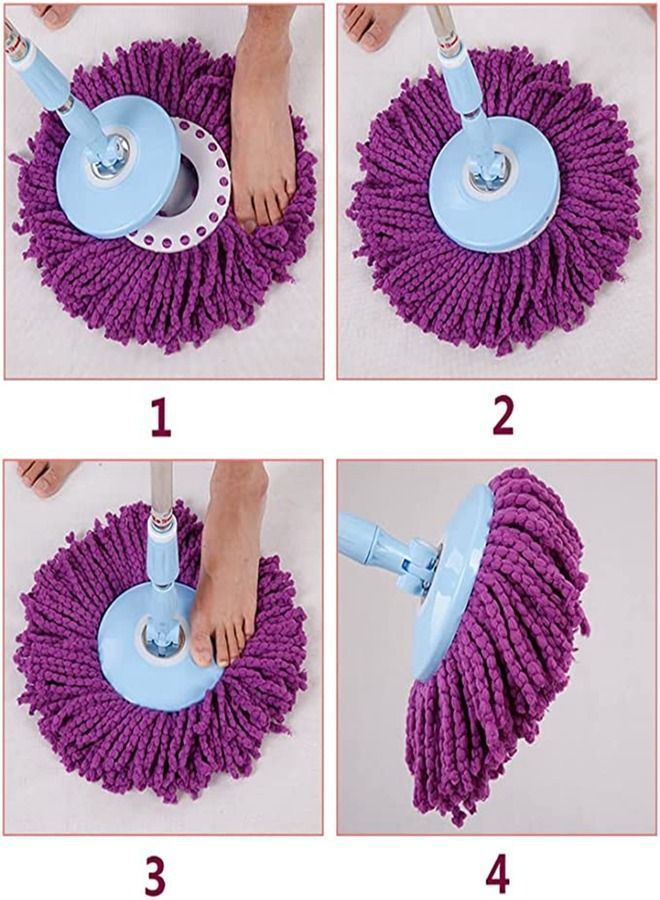 5 Pcs Microfiber Replacement Mop Head Spin 5-Pack, Refill Heads Universal for 360 Magic Mopping, Round Shape Standard Size - Image 3