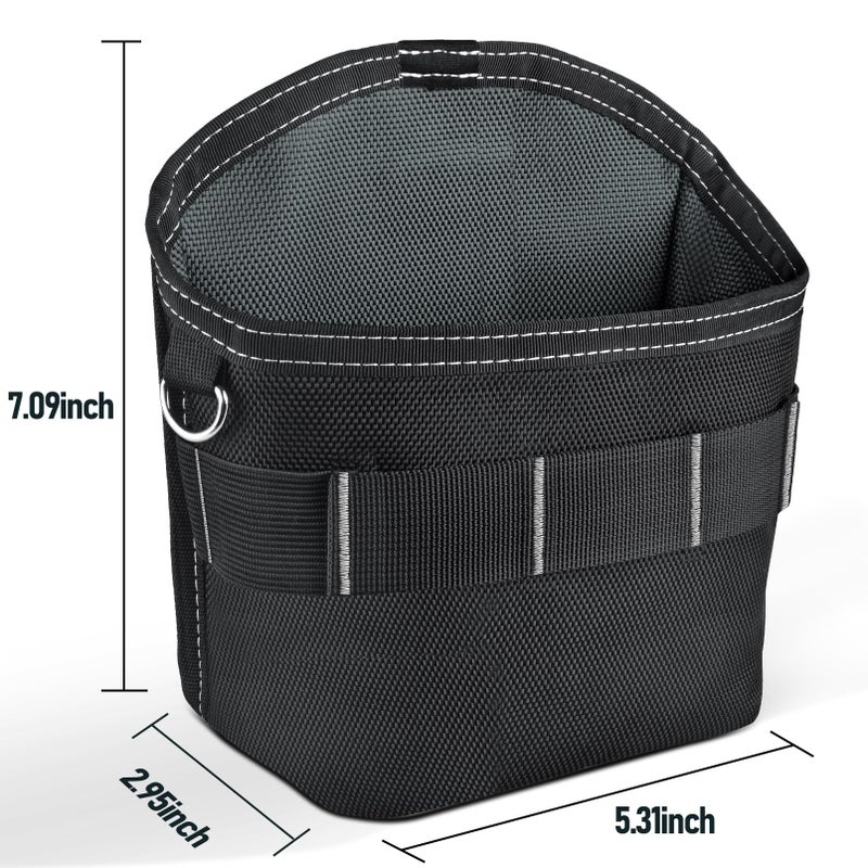 SOGCASE Tool Pouch Nails Screws Bag with Belt Clip (XL, Black) - Image 3