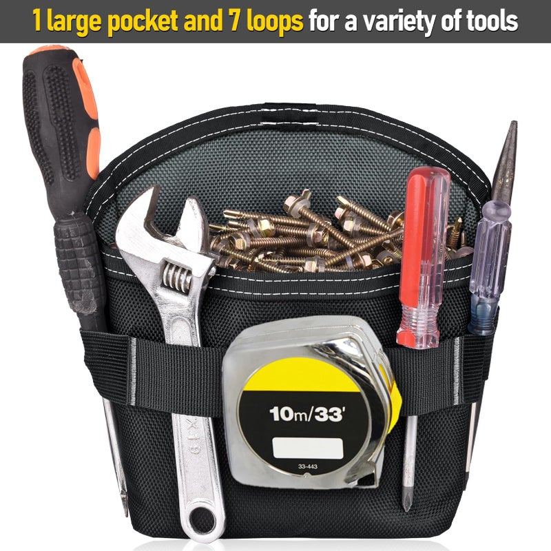 SOGCASE Tool Pouch Nails Screws Bag with Belt Clip (XL, Black) - Image 2