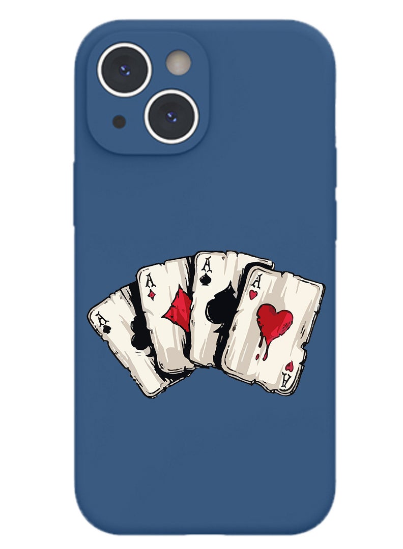 Theodor Protective Slim Fit Case Liquid Silicone Cover with Full Body Protection Anti-Scratch Shockproof Case For iPhone 15 Blue  - Adobe copy - Image 1