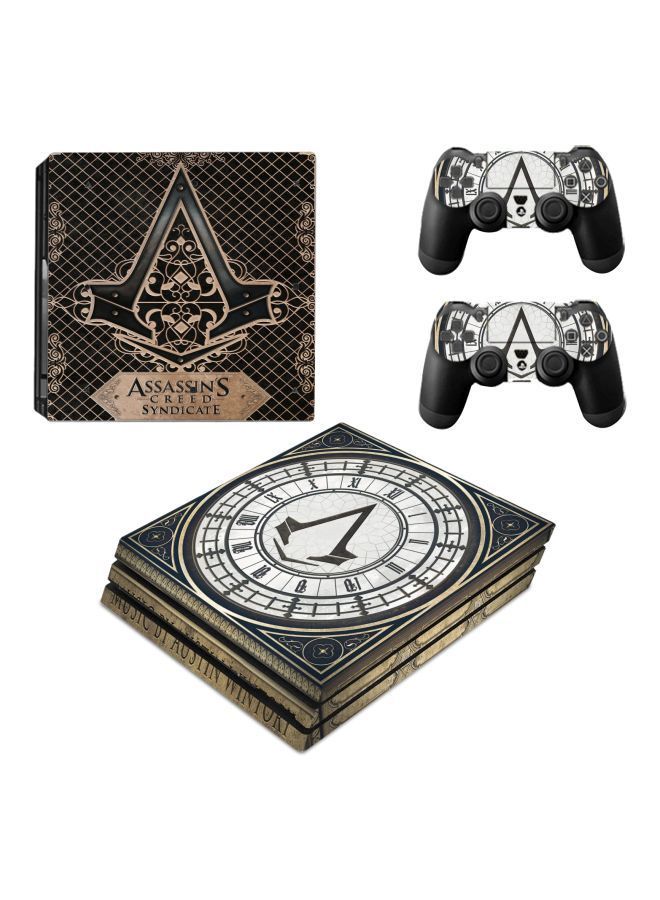 NIBEMINENT 3-Piece Assassins's Creed Syndicate Themed Printed Console And Controller Sticker Set For PlayStation 4 Pro - Image 1