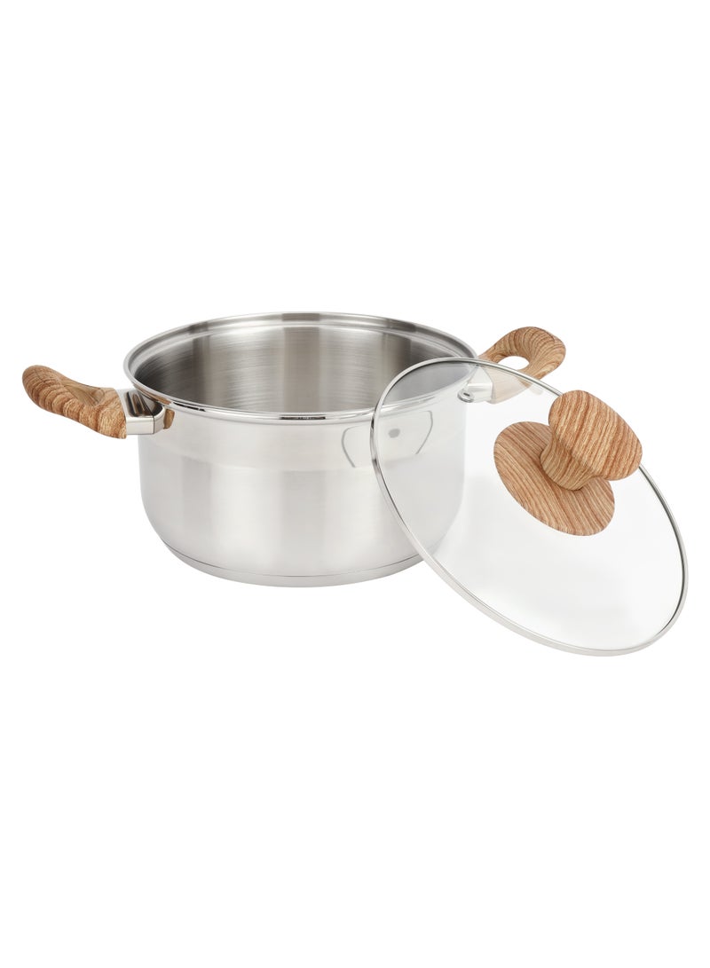 ديلكاسا طقم أواني طهي ديلكاسا من الفولاذ المقاوم للصدأ مكون من 9 قطع DC3581، طاجن 24 سم مع غطاء، طاجن 20 سم مع غطاء، طاجن 18 سم مع غطاء، مقلاة 24 سم، قدر 16 سم مع غطاء - Image 4