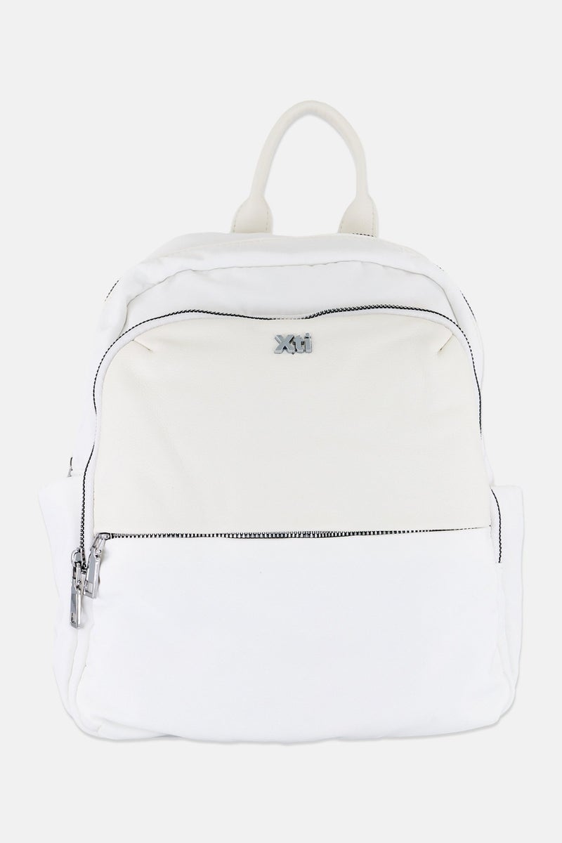 Xti Women Brand Logo Backpack 30 H x 32 L x 10 W cm, White  - Image 1