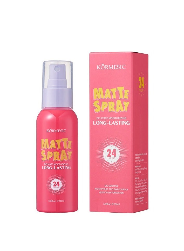 Kormesic بخاخ تثبيت غير لامع - 100 مل مثبت مكياج طويل الأمد للتحكم في الزيت - Image 1