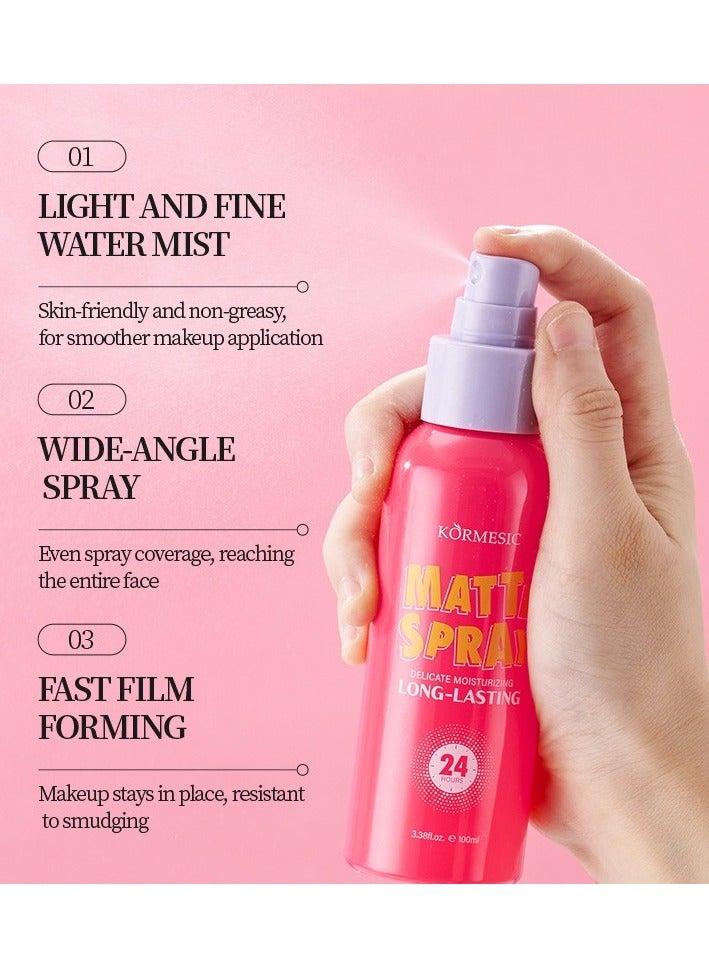 Kormesic بخاخ تثبيت غير لامع - 100 مل مثبت مكياج طويل الأمد للتحكم في الزيت - Image 2